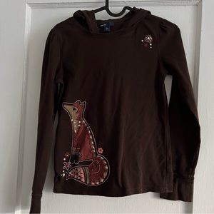 Gap Kids Brown Long Sleeve Tee with Hood Size XXL (14-16)